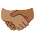 🫱🏽‍🫲🏾 handshake: medium skin tone, medium-dark skin tone display on Google